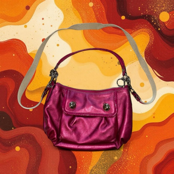 Coach Poppy 2-Way Pink Handbag with Guitar‎ Strap - Picture 9 of 9